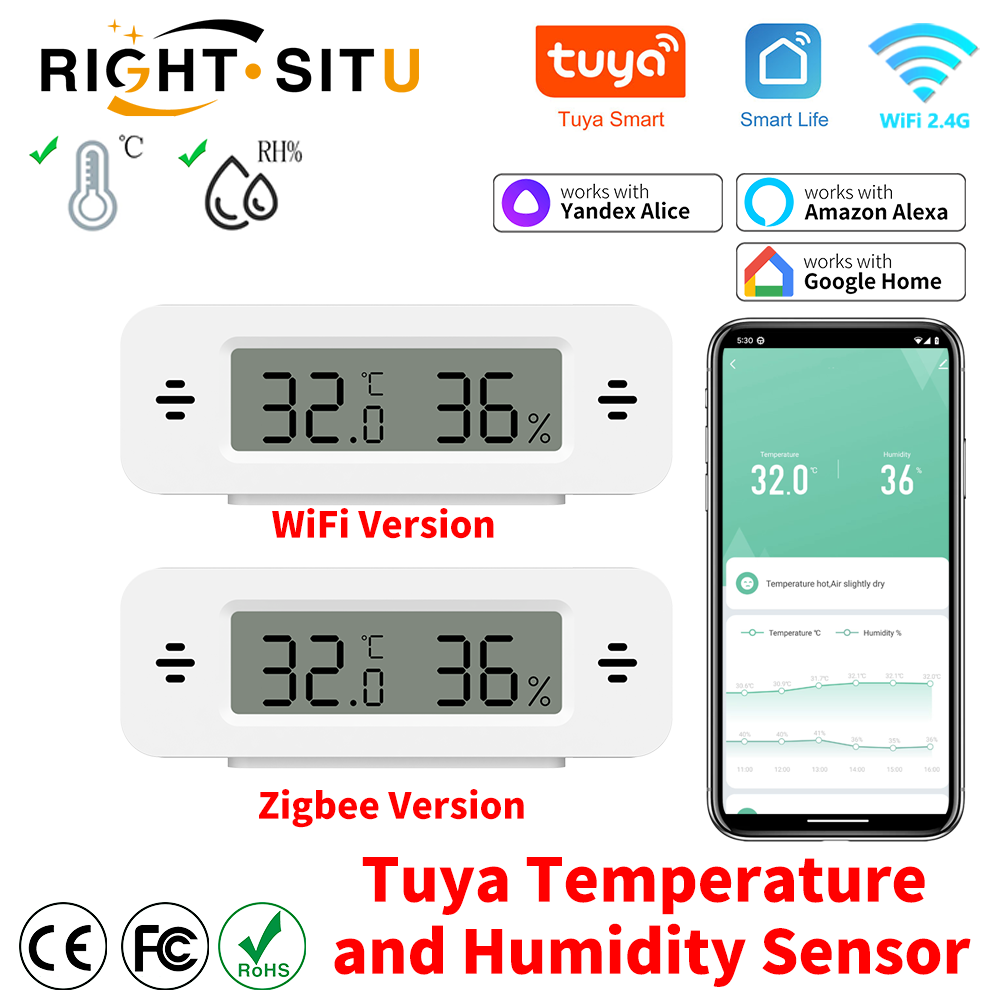 Tuya WiFi Zigbee Mini Temperat - Home Automation Technology recension och pris