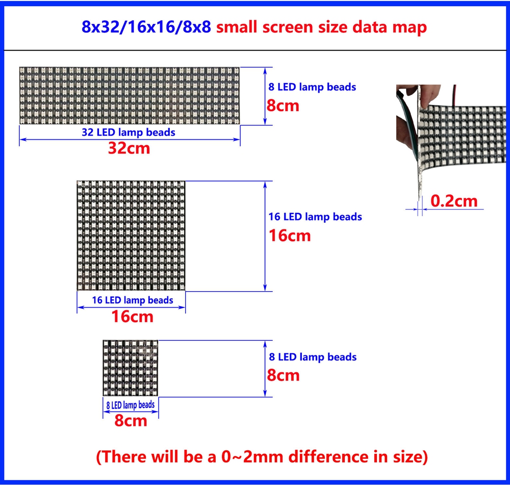DC5V WS2812B 8*8 16*16 8*32 Fl - Rgb Led Matrix 8X8 recension och pris