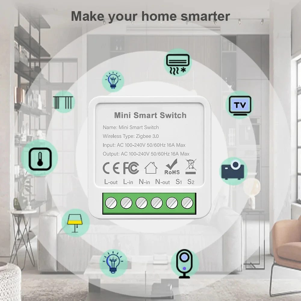 Mini WIFI Zigbee3.0 Smart Swit - Smart Home Automation Diy recension och pris