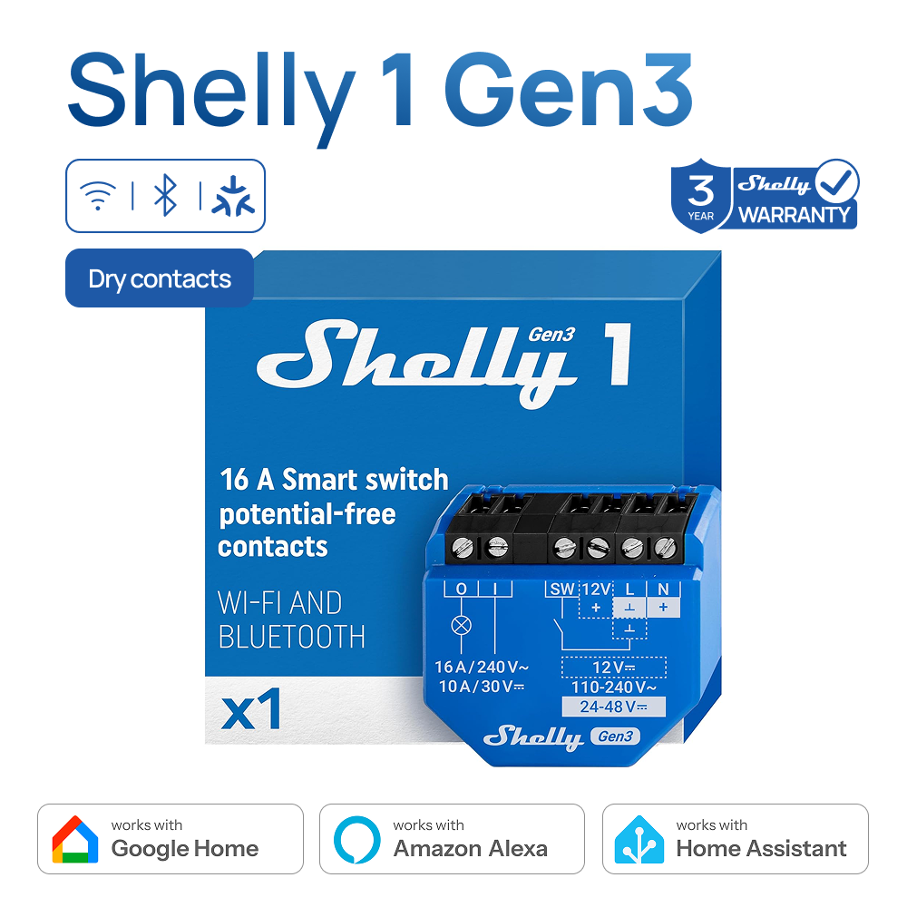 Shelly 1 Gen3 Dry Contact Smar - Shelly Relay Module recension och pris