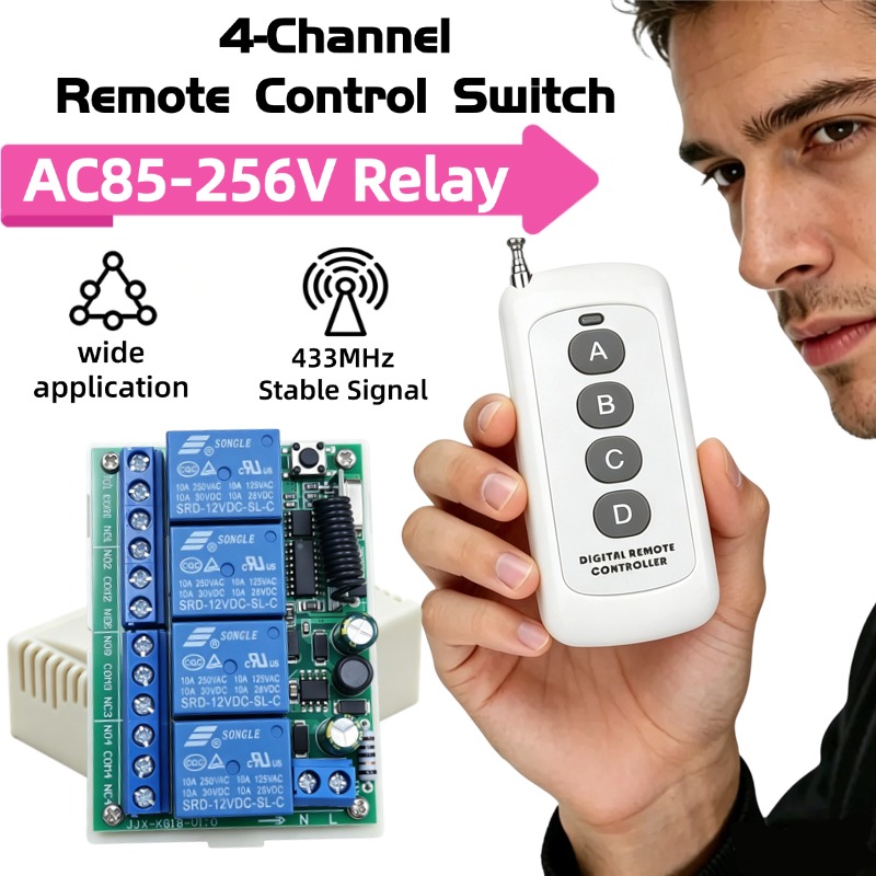 433 MHz AC 110V 220V 4CH RF Re - 433Mhz Receiver Module recension och pris