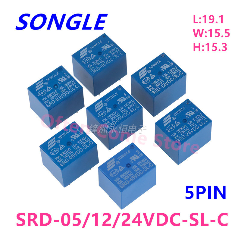 5Pcs New Relay SRD-05VDC-SL-C  - Shelly Relay Module recension och pris