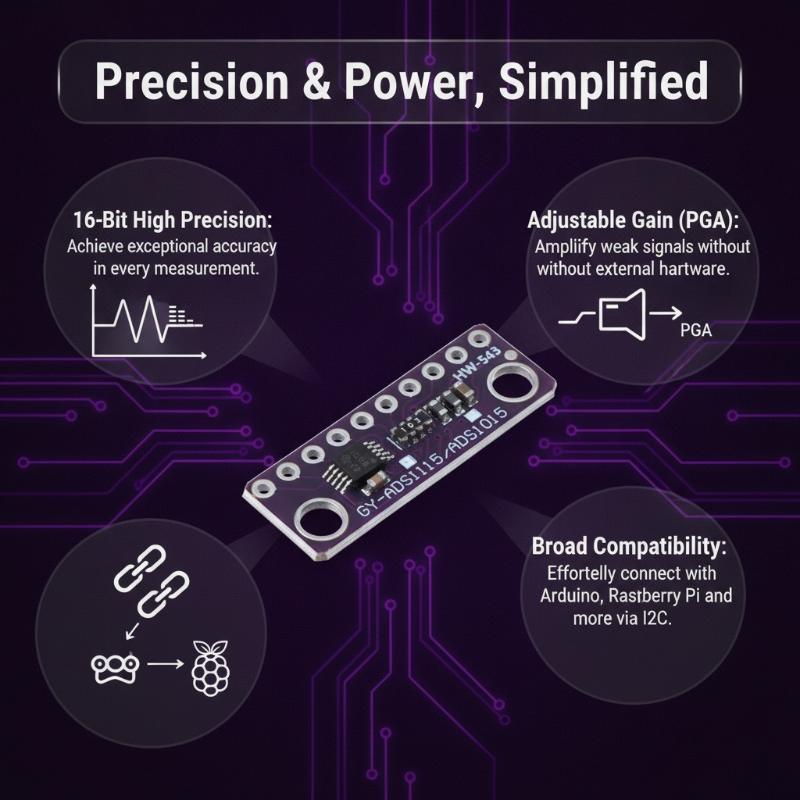 ADS1115 Adjustable Gain 16Bit  - Home Automation Systems Diy recension och pris