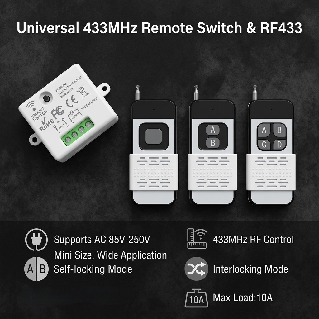 220V 1CH Wireless Remote Contr - 433Mhz Receiver Module recension och pris